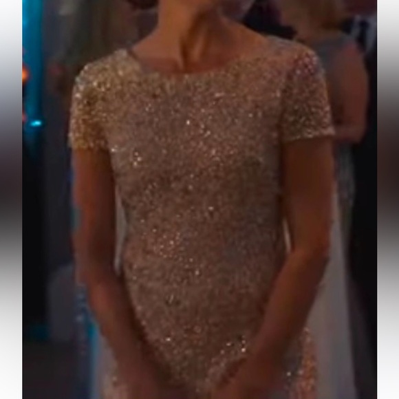 Adrianna Papell x BHLDN Lucent 0 / XS Pink Allover Sequins Maxi Gown - Picture 12 of 12